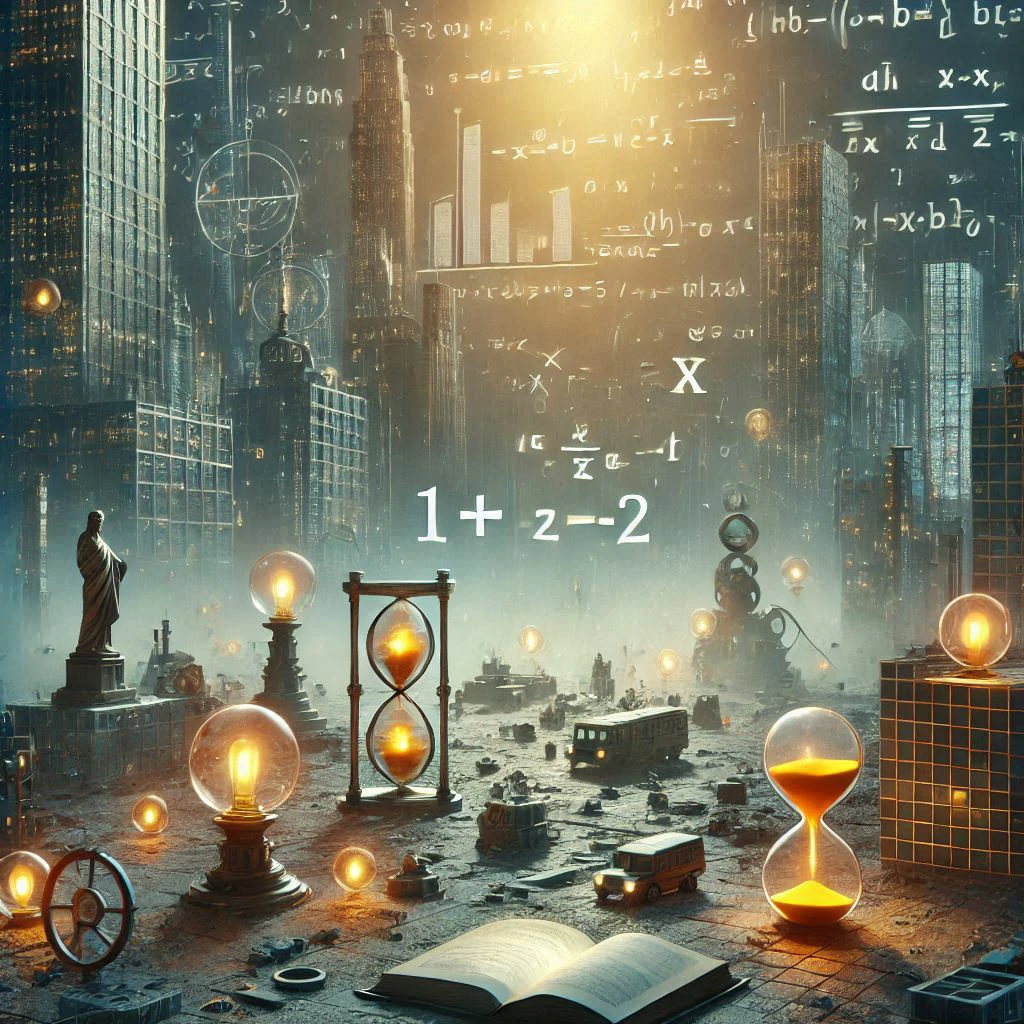 City ​​and mathematical formulas.