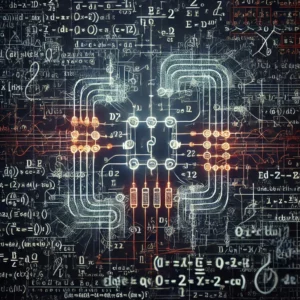 The electric circuit between many mathematical formulas.