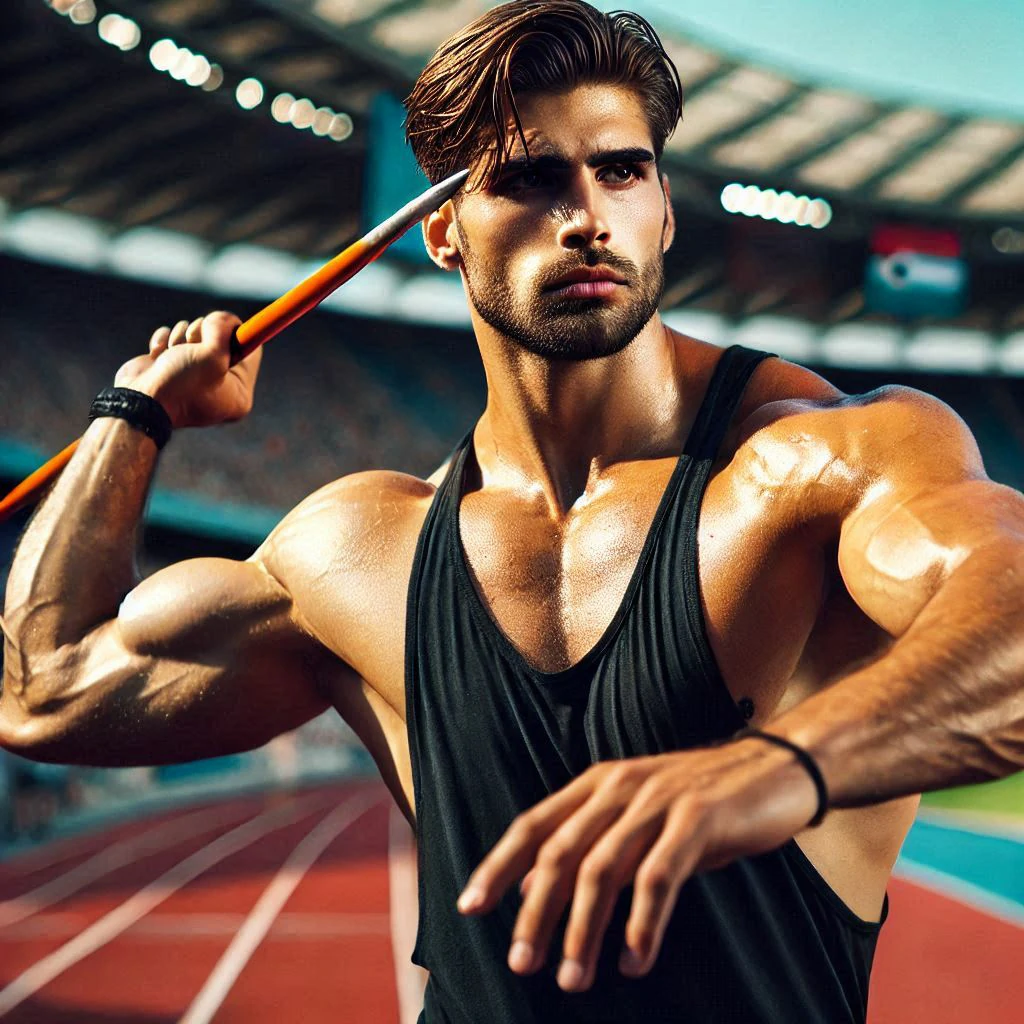 Male athlete - javelin thrower.