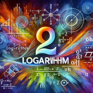 Numbers and mathematical symbols. In the middle are the number two and the inscription "logarithm".